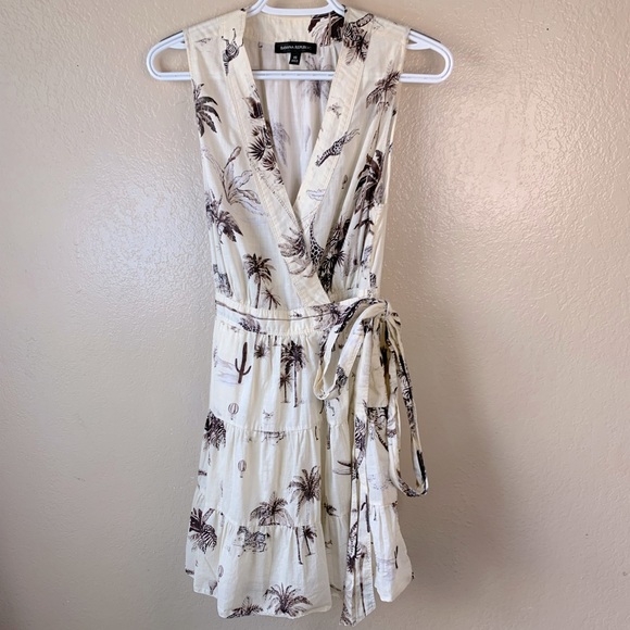 Banana Republic Stampa Tropical Safari Resortwear Wrap Dress Size XS - Picture 4 of 14